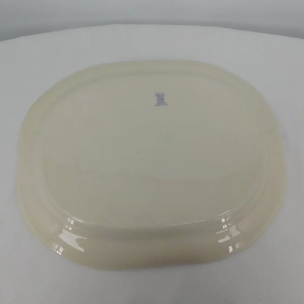 Spode Mayflower Fine China Old Backstamp 15" Oval Serving Platter England VTG - Picture 10 of 11